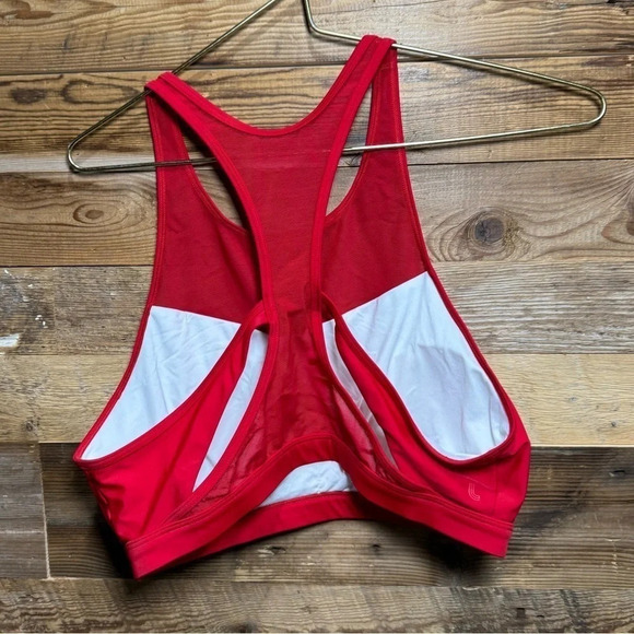 LOLE BIKINI top, red and white tropical floral print excellent condition US XL - Picture 3 of 4